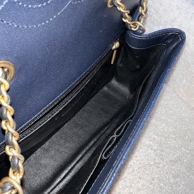 Chanel Filigree Small Flap in Navy Caviar with Black Trim and AGHW (Model: A93340)