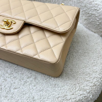 Chanel Small Classic Flap CF in Beige Caviar and LGHW