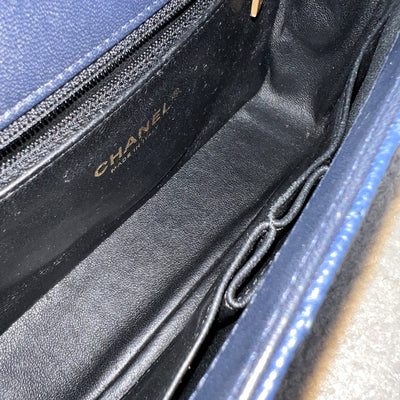 Chanel Filigree Small Flap in Navy Caviar with Black Trim and AGHW (Model: A93340)
