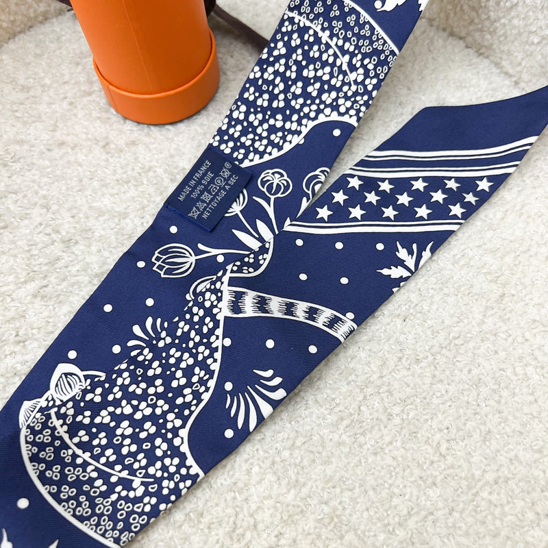 Hermes Twilly in Navy 100% Silk – Brands Lover