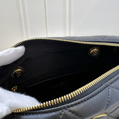 Chanel 24P Camera Shoulder Bag in Black Calfskin and AGHW