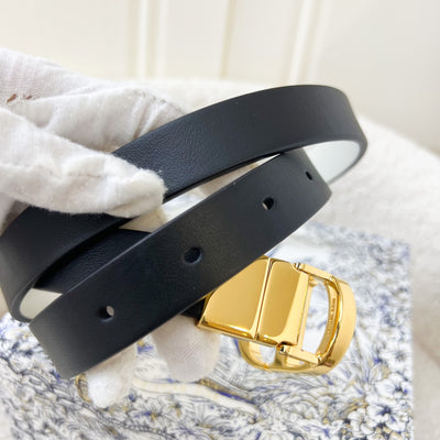 Dior 30 Reversible Montaigne Belt in Black / Latte Calfskin Sz 85