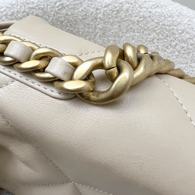 Chanel 19 Small Flap in Beige Lambskin and 3-Tone Hardware