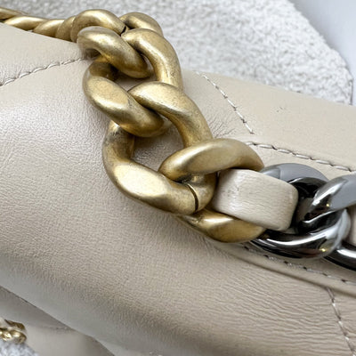 Chanel 19 Small Flap in Beige Lambskin and 3-Tone Hardware