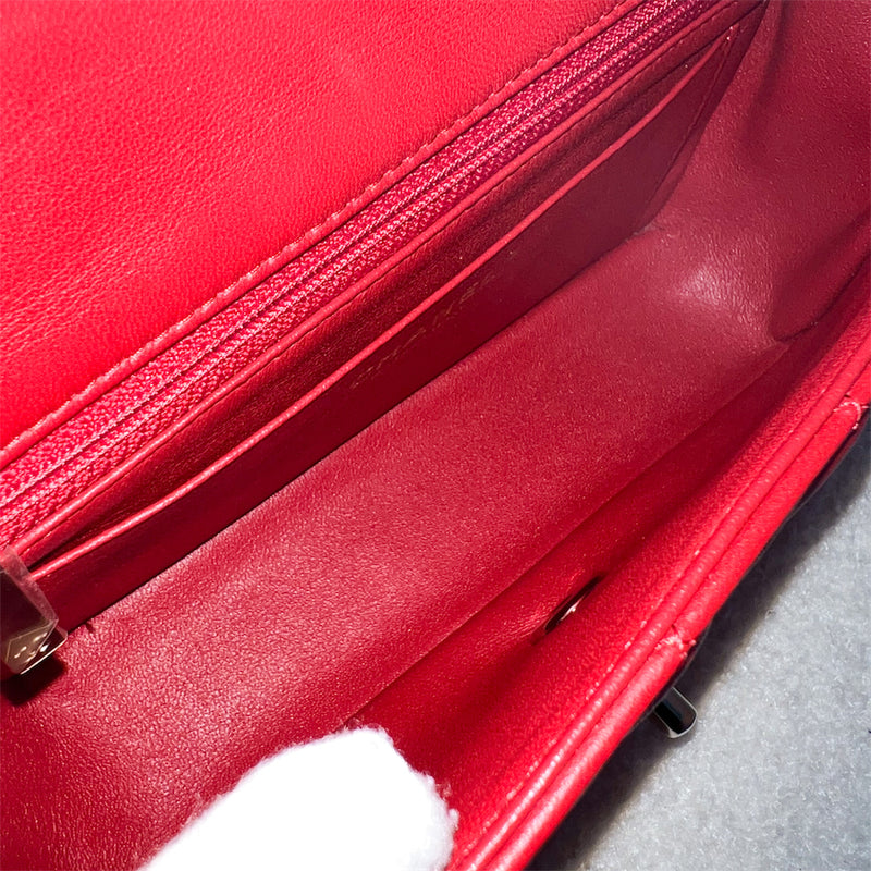 Chanel Classic Mini Rectangle Flap in 20S Red Lambskin LGHW