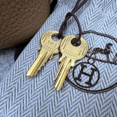 Hermes Picotin 18 in Biscuit Clemence Leather and GHW
