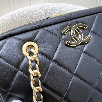 Chanel 24P Camera Shoulder Bag in Black Calfskin and AGHW
