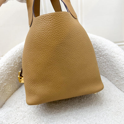 Hermes Picotin 18 in Biscuit Clemence Leather and GHW
