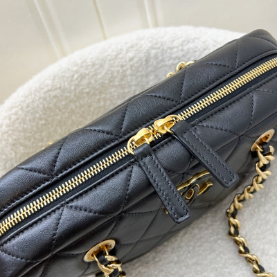 Chanel 24P Camera Shoulder Bag in Black Calfskin and AGHW