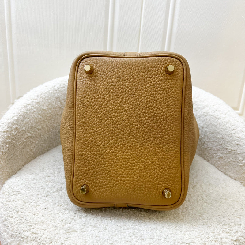 Hermes Picotin 18 in Biscuit Clemence Leather and GHW
