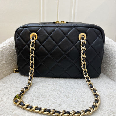 Chanel 24P Camera Shoulder Bag in Black Calfskin and AGHW