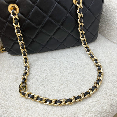Chanel 24P Camera Shoulder Bag in Black Calfskin and AGHW