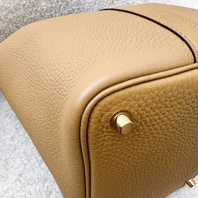 Hermes Picotin 18 in Biscuit Clemence Leather and GHW
