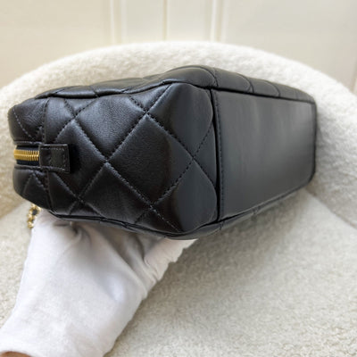 Chanel 24P Camera Shoulder Bag in Black Calfskin and AGHW
