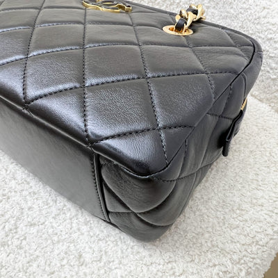 Chanel 24P Camera Shoulder Bag in Black Calfskin and AGHW