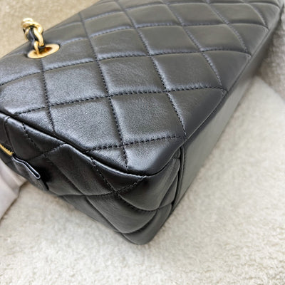 Chanel 24P Camera Shoulder Bag in Black Calfskin and AGHW