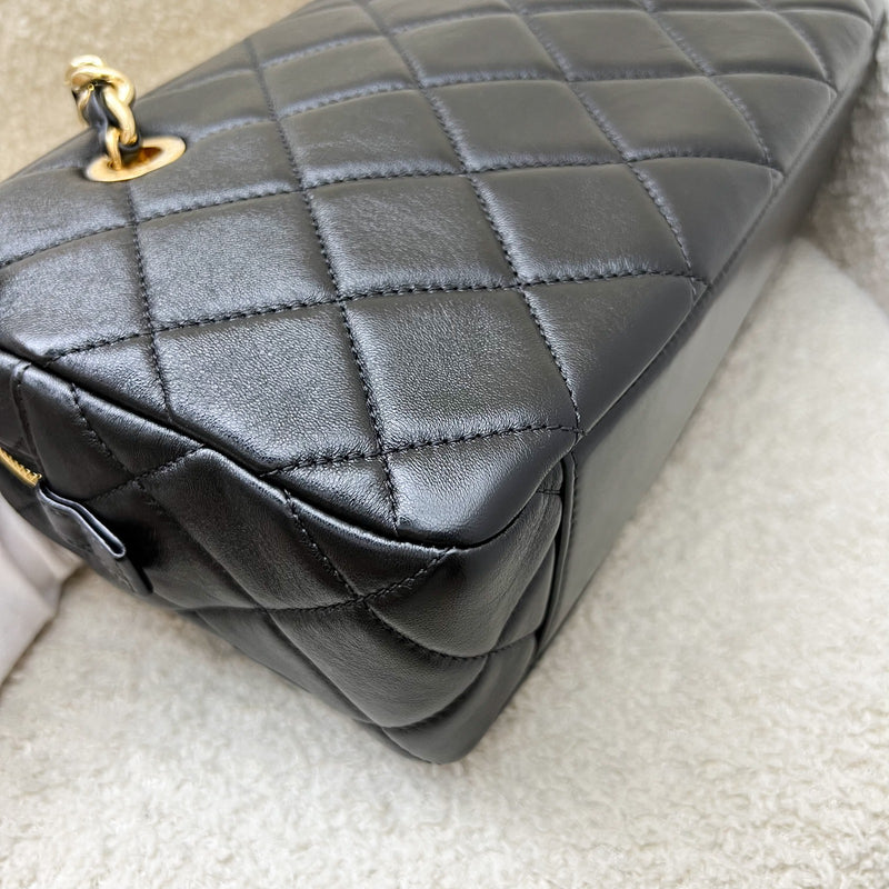 Chanel 24P Camera Shoulder Bag in Black Calfskin and AGHW