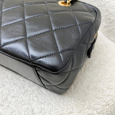Chanel 24P Camera Shoulder Bag in Black Calfskin and AGHW