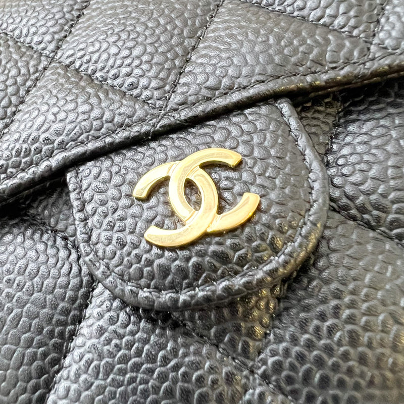 Chanel Classic Trifold Compact Wallet in Black Caviar LGHW