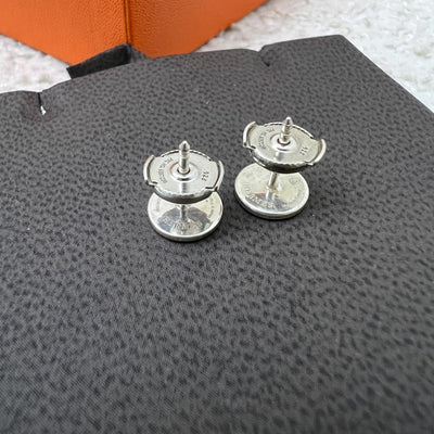 Hermes Ex-Libris Earrings, Very Small Model in 925 Silver