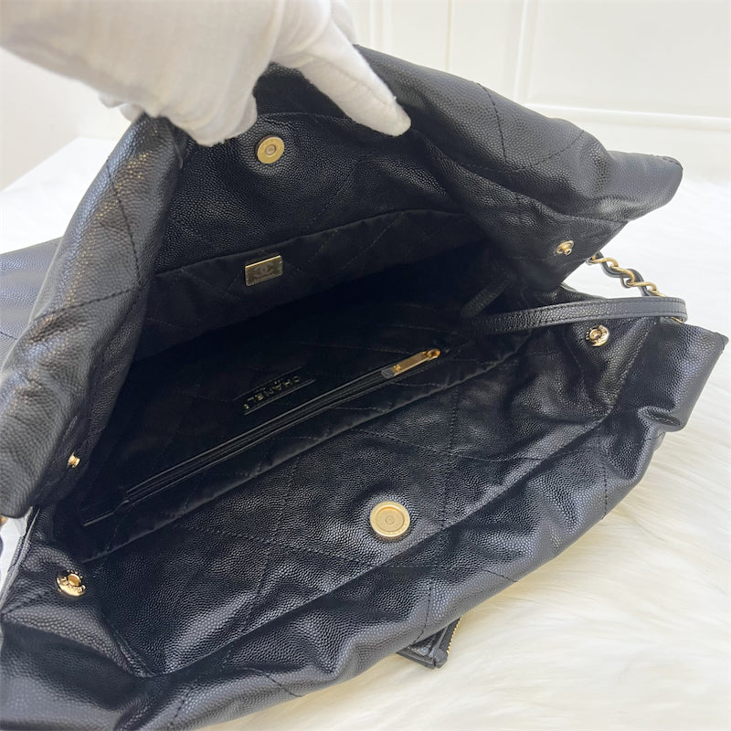 Chanel 22 So Black Small Hobo Bag in 23K Black Caviar and GHW
