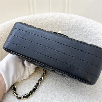 Chanel Classic Mini Rectangle in Chevron Black Lambskin in LGHW