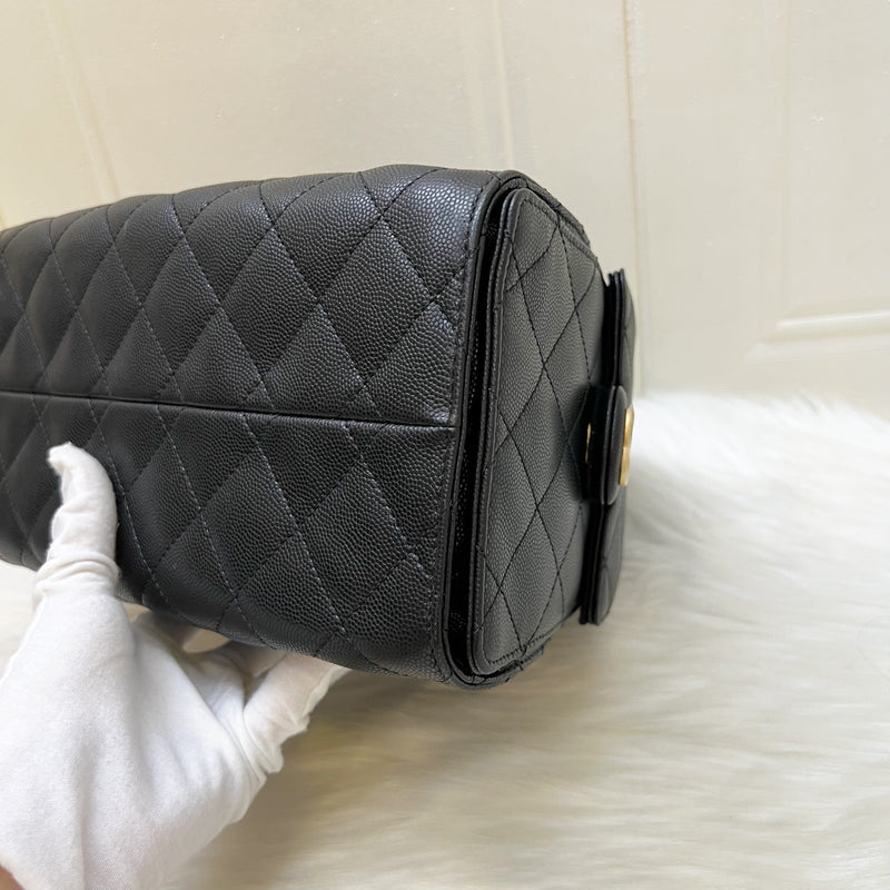 Chanel 25 Small Hobo Bag in Black Caviar and AGHW (Model: AS5293)