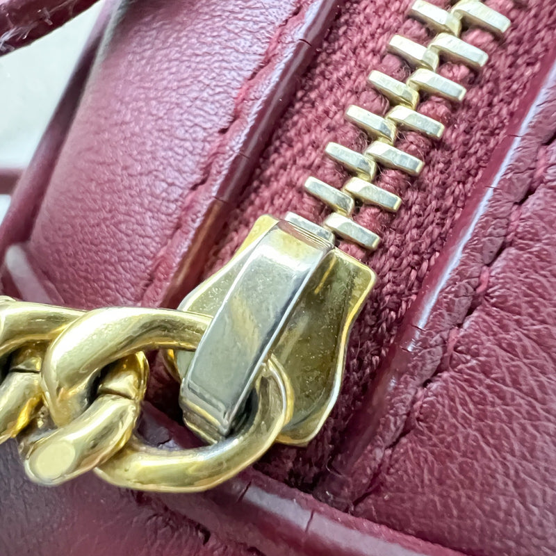 Saint Laurent YSL Mini Camera Bag in Burgundy Smooth Calf Leather and GHW