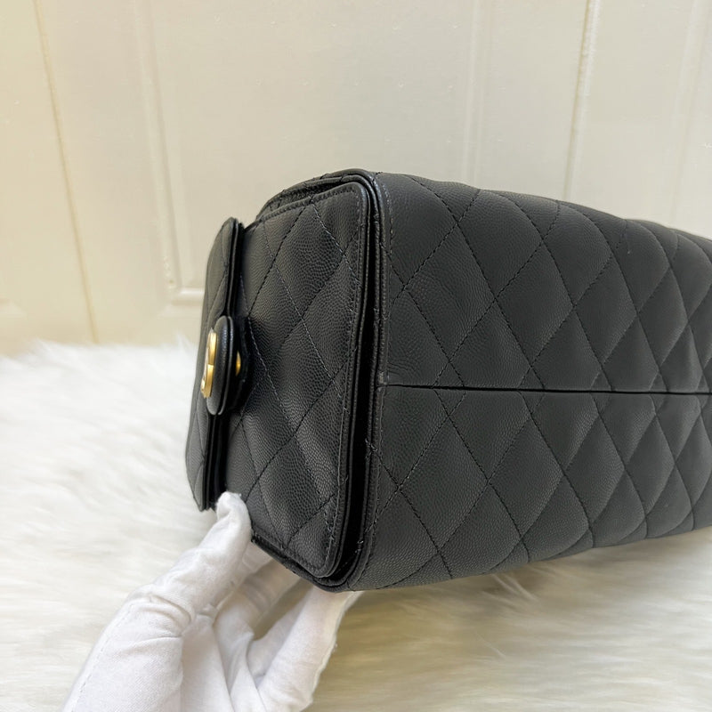 Chanel 25 Small Hobo Bag in Black Caviar and AGHW (Model: AS5293)