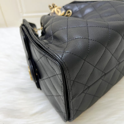 Chanel 25 Small Hobo Bag in Black Caviar and AGHW (Model: AS5293)