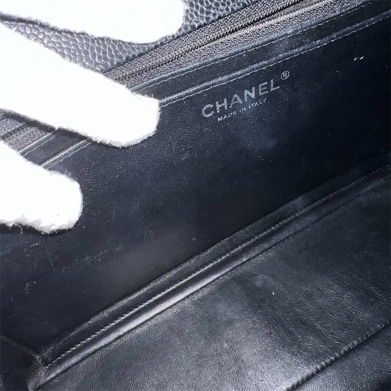 Chanel Classic Maxi Classic Flap SF in Black Caviar and SHW