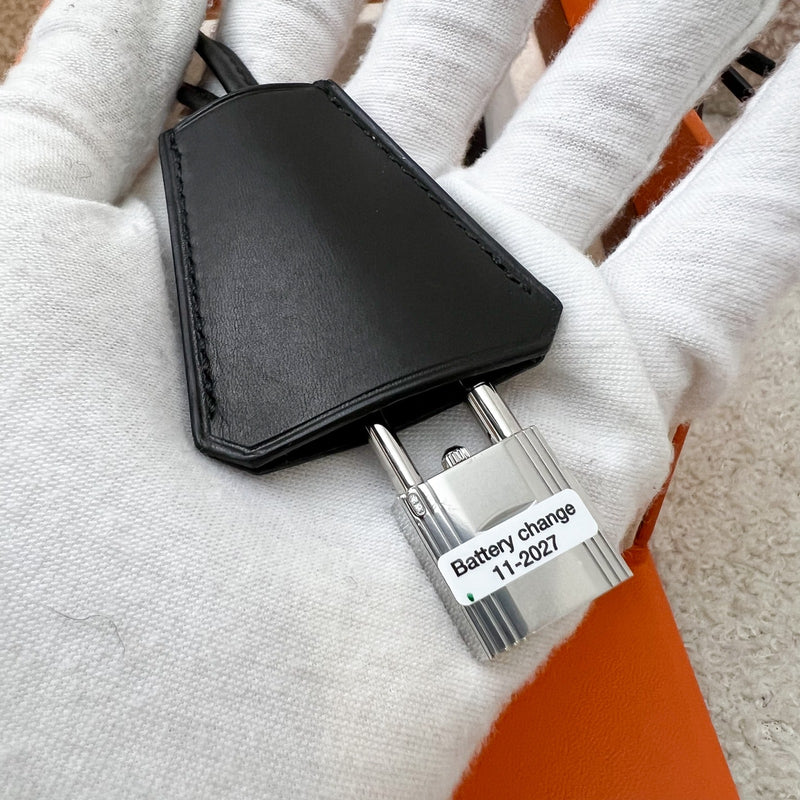 Hermes Mini Model Kelly Watch in Stainless Steel and Diamond-set Spangled White Dial (Model: W062468WW00)