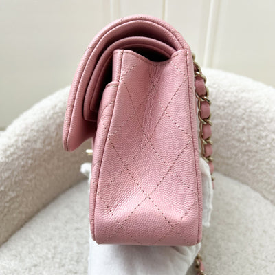 Chanel Small Classic Flap CF in 22C Sakura Pink Caviar LGHW