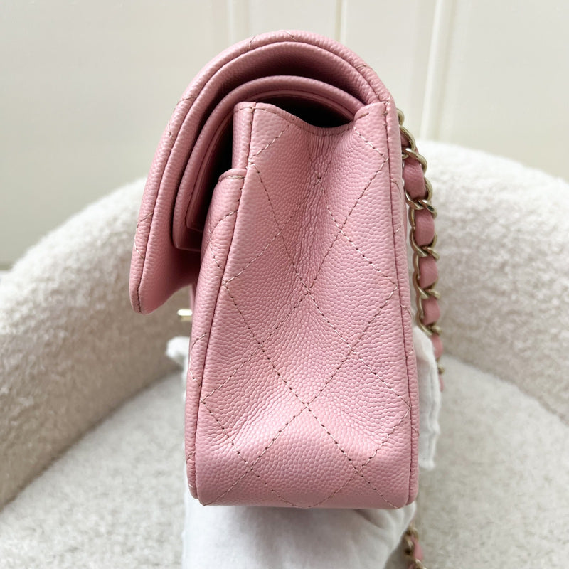 Chanel Small Classic Flap CF in 22C Sakura Pink Caviar LGHW