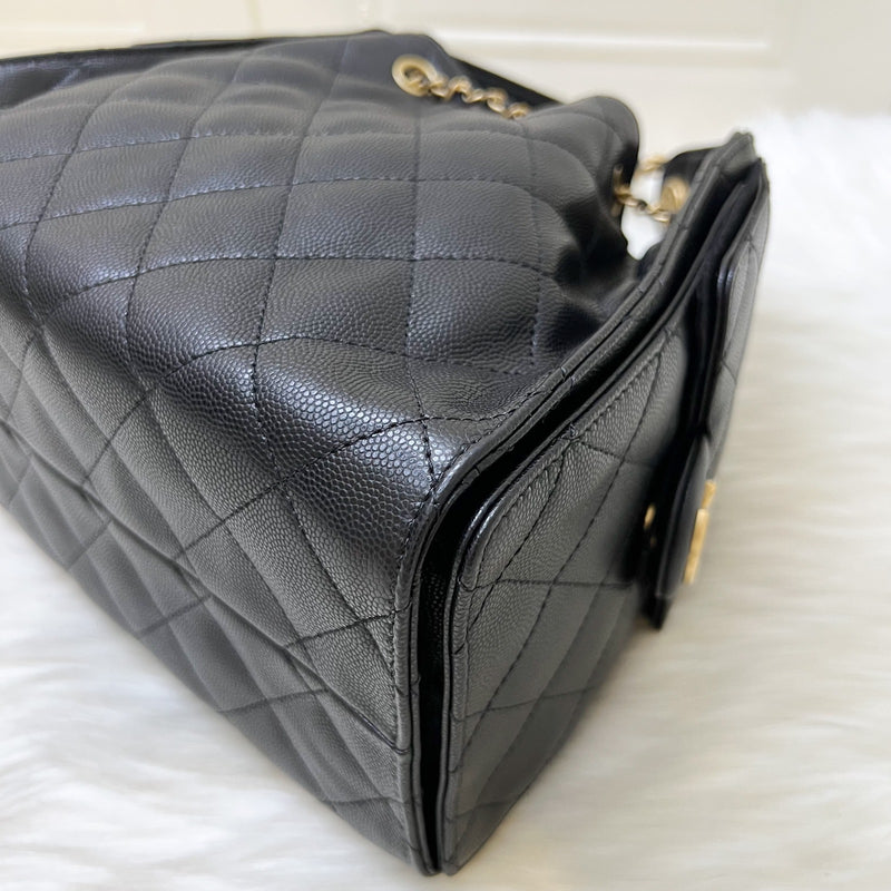 Chanel 25 Small Hobo Bag in Black Caviar and AGHW (Model: AS5293)