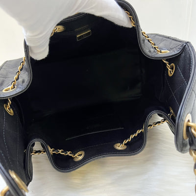 Chanel 25 Small Hobo Bag in Black Caviar and AGHW (Model: AS5293)