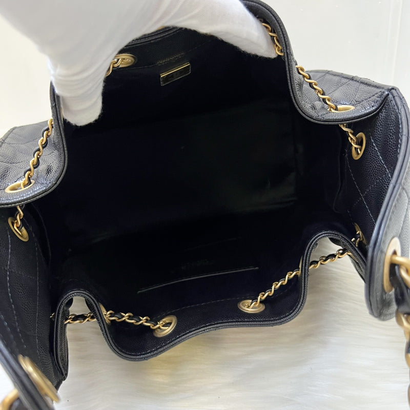 Chanel 25 Small Hobo Bag in Black Caviar and AGHW (Model: AS5293)
