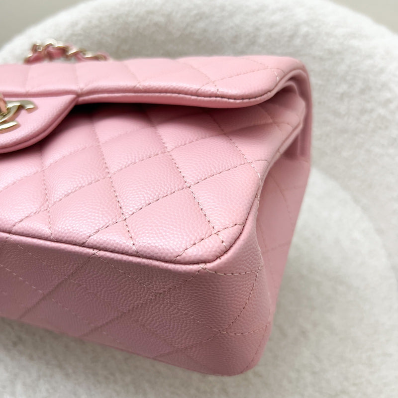 Chanel Small Classic Flap CF in 22C Sakura Pink Caviar LGHW