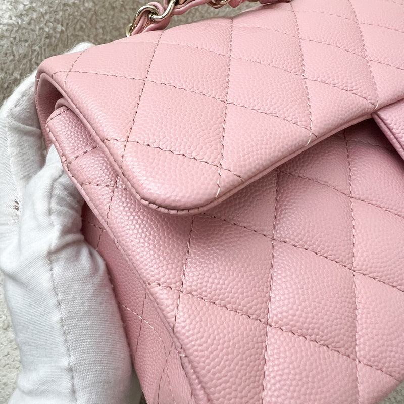 Chanel Small Classic Flap CF in 22C Sakura Pink Caviar LGHW