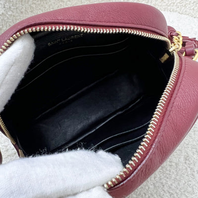 Saint Laurent YSL Mini Camera Bag in Burgundy Smooth Calf Leather and GHW