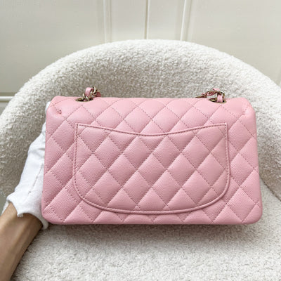 Chanel Small Classic Flap CF in 22C Sakura Pink Caviar LGHW