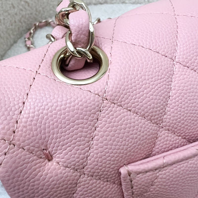 Chanel Small Classic Flap CF in 22C Sakura Pink Caviar LGHW