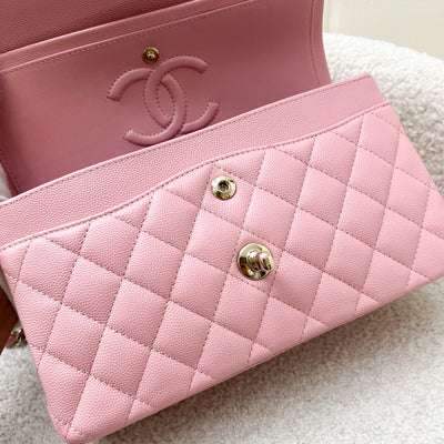 Chanel Small Classic Flap CF in 22C Sakura Pink Caviar LGHW