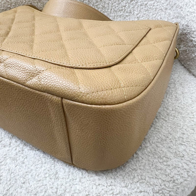 Chanel Vintage Half Moon Timeless Hobo in Beige Caviar and GHW