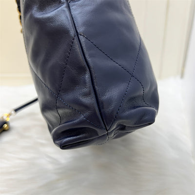 Chanel 22 Small Hobo Bag in Navy Calfskin AGHW