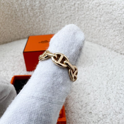 Hermes Chaine D'ancre Enchainee PM Ring in 18K Rose Gold Sz 53