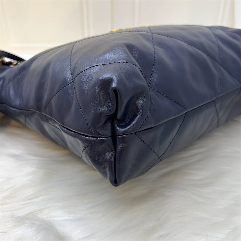 Chanel 22 Small Hobo Bag in Navy Calfskin AGHW