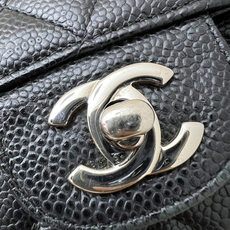 Chanel Medium Classic Flap CF in Black Caviar and SHW