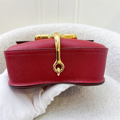 Hermes Della Cavalleria Mini Bag in Rouge Piment Epsom Leather and GHW