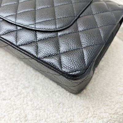 Chanel Medium Classic Flap CF in Black Caviar and SHW